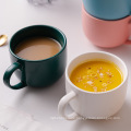 Custom logo gold handle green glaze porcelain juice cup latte espresso coffee cups sublimation mug